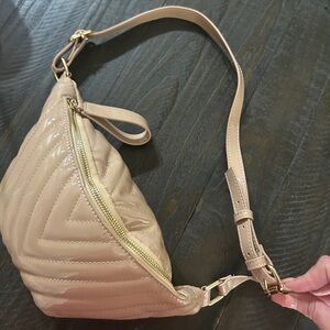 Chic Tan Quilted Women's Sling Bag